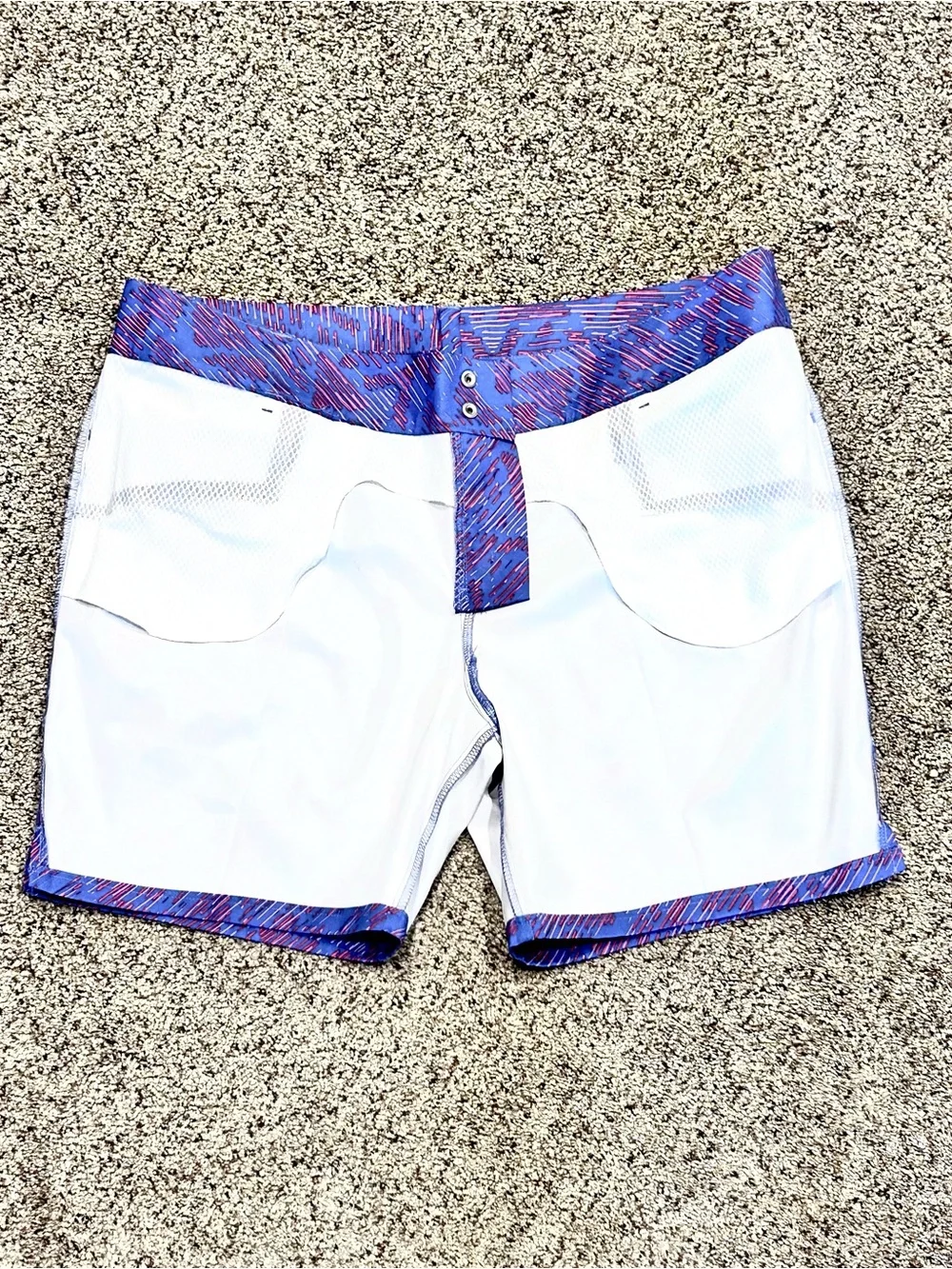 Adidas 2015 W Print 7” Activewear Bermuda Short Baja Blue Women's Size 12 N